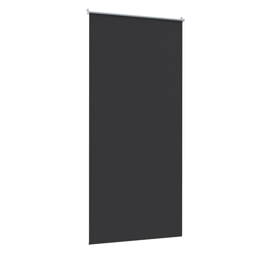 HENGMEI ThermoRollo Verdunkelung Fenster-Rollo Klemmfix ohne Bohren Klemm Thermo Verdunkelungsrollo Sichtschutz Seitenzug Klemmrollo für Fenster und Tür (Anthrazit, 60x160 cm) von HENGMEI
