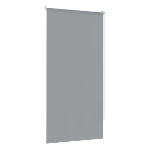 HENGMEI ThermoRollo Verdunkelung Fenster-Rollo Klemmfix ohne Bohren Klemm Thermo Verdunkelungsrollo Sichtschutz Seitenzug Klemmrollo für Fenster und Tür (Grau, 80x160 cm) von HENGMEI
