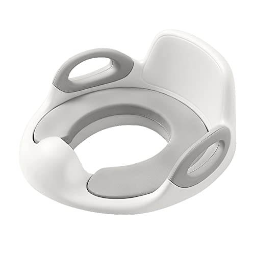 HENGMEI Töpfchentrainer Kinder Toilettensitz WC-Sitz Toilettentrainer Töpfchen Training Sitze Anti-Rutsch PU Gepolstert Kissen mit Griff und Spritzschutz, Weiß (HM-VC-HAG1268A) von HENGMEI