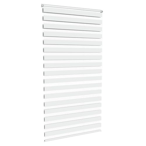 HENGMEI Verdunkelungsrollo Fensterrollo Balkontür Rollo Duo-Rollo Doppelrollo ohne Bohren Klemmrollo Easyfix Fenster (Weiß, 90 * 150cm) von HENGMEI
