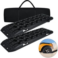 2 Stück Anfahrtshilfe Recovery Board Tracks Traction Mats Gripmatte Traktionsmatte Schnee Reifenleiter Sandbleche für wohnmobil Schwarz Hengmei von HENGMEI