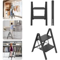 Hengmei - 2 Stufen Klappbar Trittleiter Leiter Tritthocker Klapptrittleiter mit breitem rutschfeste Pedal Multifunktionale Haushaltsleiter Stehleiter Hengmei - 2 Stufen Klappbar Trittleiter Leiter Tritthocker Klapptrittleiter mit breitem rutschfeste Pedal Multifunktionale Haushaltsleiter Stehleiter von HENGMEI