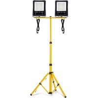 Baustrahler LED 100W Strahler Fluter Kaltweiß mit stativ Außenstrahler Arbeitsleuchte Bauscheinwerfer IP66 Wasserdicht Flutlicht Scheinwerfer, HENGMEI von HENGMEI
