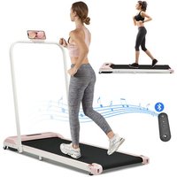 Laufband für Zuhause, Treadmill 1-6 km/h Geschwindigkeit Klappbar mit Fernbedienun LED-Display Bluetooth für Übung Fitnessgeräte, Rosa Hengmei von HENGMEI
