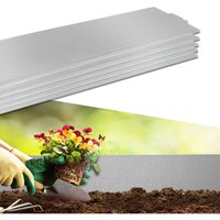 Rasenkante Metall 15m Verzinkt Beeteinfassung Beetumrandungen Mähkante Blumenbeet Umrandung 15 Stücke 100cm x 15cm (l x h), Silber Hengmei von HENGMEI