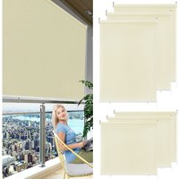 Rollos Außenrollo Senkrechtmarkise Balkonrollo Sichtschutz Rollo Sonnenschutz Verdunklungsrollo uv Schutz (140x140cm, Beige) Hengmei von HENGMEI