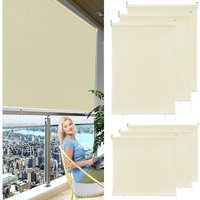 Rollos Außenrollo Senkrechtmarkise Balkonrollo Sichtschutz Rollo Sonnenschutz Verdunklungsrollo uv Schutz (140x240cm, Beige) Hengmei von HENGMEI