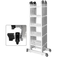 Teleskopleitern Mehrzweckleiter Aluminium mit plattform 5,5m Multifunktionale Klappleiter Arbeitsleiter bis 150kg, 20 Stufen mit 2 Gerüstplatten, Teleskopleitern Mehrzweckleiter Aluminium mit plattform 5,5m Multifunktionale Klappleiter Arbeitsleiter bis 150kg, 20 Stufen mit 2 Gerüstplatten, von HENGMEI