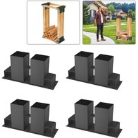 Holzstapelhilfe für Kaminholz Holzstapelhalter Brennholzregal Kaminholzhalter Brennholz Stapelhilfe Kaminholzregal aussen und innen(4er Set) HENGMEI von HENGMEI