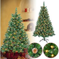 Künstlicher Weihnachtsbaum mit Beleuchtung 120cm PVC LED Tannenbaum Christbaum mit ständer Weihnachtsdeko (120cm 120 Leuchten) HENGMEI von HENGMEI