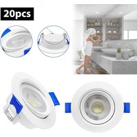 Hengmei - LED-Deckenleuchten Einbaustrahler led Spots Ultra flach Deckenspots led Modul Einbauleuchten Flach Einbauleuchte, 20er Set,5W,Kaltweiß von HENGMEI