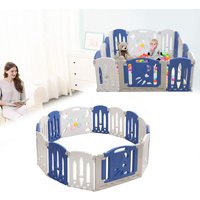 Laufgitter Baby Laufstall Absperrgitter faltbar Aktivitätszentrum aus Kunststoff mit Tür und Spielzeugboard Sicherheitsspielplatz (18 Stk) Hengmei von HENGMEI