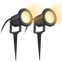 Leuchten mit Erdspieß 2x4W Gartenleuchte LED Gartenstrahler mit Erdspieß IP65 Wasserdicht Warmweiß Garten Scheinwerfer Gartenlampe (ohne Stecker), von HENGMEI