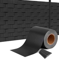 PVC-Zäune Sichtschutzstreifen PVC Sichtschutz Streifen Sichtschutzfolie mit 60 Stücke Befestigungsclipse Doppelstabmattenzaun, Anthrazit (105m x von HENGMEI