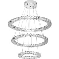 Pendelleuchten LED Kronleuchter Hängelampe Kristall Pendelleuchte 72W Kaltweiß Deckenleuchte Hängeleuchte Drei Ringe (Kaltweiß, 72W), HENGMEI von HENGMEI