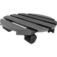 Pflanzenroller 2er WPC Pflanzenroller Blumenroller mit Feststellbare Räder Rollbrett 100KG Tragkraft Kübelroller 30x7.5cm(Rund Anthrazit) HENGMEI von HENGMEI