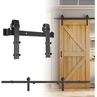 Schiebetürbeschläge Schiebetür Schiene Komplettset 183CM Laufschienen für Schiebetüren Schiebetürsystem Schiebetür Schienensystem Set mit Rollen von HENGMEI