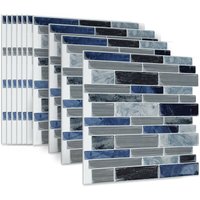 Wandtattoos 3D Fliesenaufkleber Blau Marmor 10 Stück 30 5 x 30 5 cm Selbstklebende Vinyl Dekorative Fliesen Wasserdicht Klebefliesen Hengmei von HENGMEI
