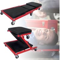 Werkstatt-Rollbretter 2 in 1 Rollbrett Werkstattliege Montageliege klappbar Werkstatthocker 360° drehbar Lenkrollen bis 150 kg Belastbar HENGMEI von HENGMEI