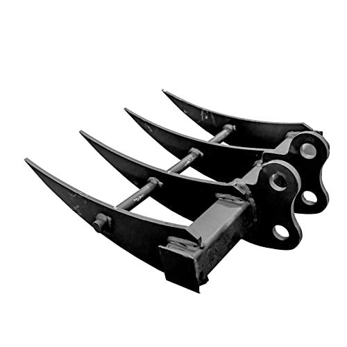 HENGWANG Breiter Baggerrechen, Mini-Baggerrechen, hydraulischer Kipp-Bagger- und Baggeraufsatz, Spannweite: 90 mm, Lochdurchmesser: 25 mm, Radstand in der Mitte: 90 mm von HENGWANG