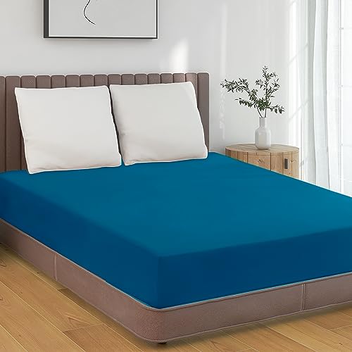 HENGWEI Bettlaken 150x200 mit Elastischem Boxspring Spannbettlaken Mikrofaser Spannbetttuch 140x200 bis 30cm Matratzenhöhe Weiche Matratzenauflage, Grau und blau von HENGWEITEXT