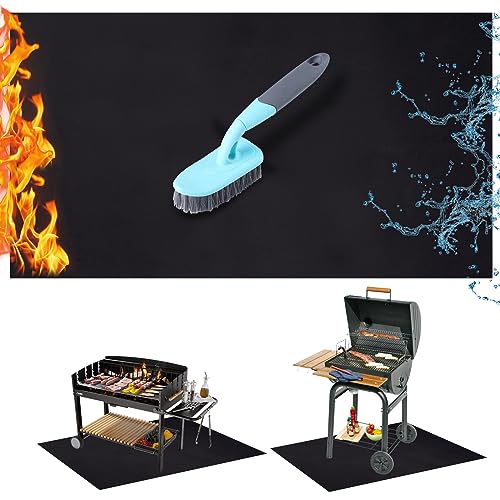 Grillmatte Bodenschutz Grillschutzmatte Feuerfeste Unterlage Grill Faltbare, Grillmatte für Gasgrill Bodenschutz, Grillteppich, Unterlegmatte Bodenschutzmatte, Grillmatten für BBQ von HENGYANG