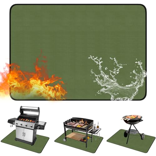 Grillmatte Bodenschutz Untergrillmatte für den Außengrill, Feuerfeste Unterlage Faltbare, Kaminmatte für die Feuerstelle, für Rasen, Terrasse von HENGYANG