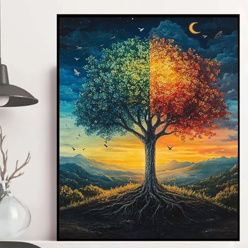 Baum des Lebens Diamond Painting 50×70cm, Landschaft Diamond Painting Erwachsene Anfänger 5D DIY Runder Vollbohrer Diamanten Malerei Mosaik Bastelset Erwachsene für Zimmer Deko, Geschenke -hjw2508F8 Baum des Lebens Diamond Painting 50×70cm, Landschaft Diamond Painting Erwachsene Anfänger 5D DIY Runder Vollbohrer Diamanten Malerei Mosaik Bastelset Erwachsene für Zimmer Deko, Geschenke -hjw2508F8 von HENJGWEG