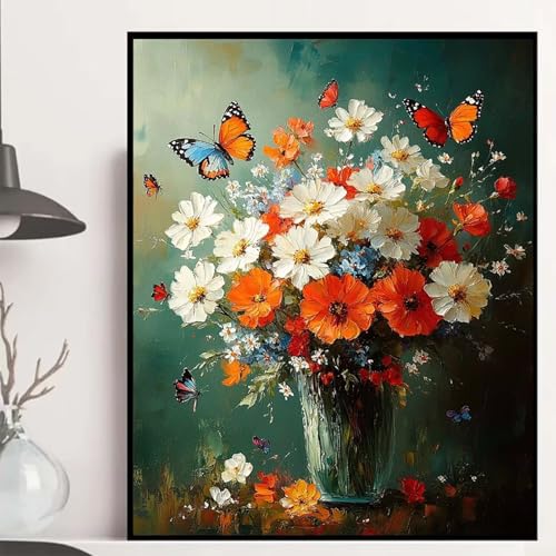 Blumen Diamond Painting 40x30cm, Schmetterling Diamond Painting Erwachsene Anfänger 5D DIY Runder Vollbohrer Diamanten Malerei Mosaik Bastelset Erwachsene für Zimmer Deko, Geschenke -hjw2508VC42Q Blumen Diamond Painting 40x30cm, Schmetterling Diamond Painting Erwachsene Anfänger 5D DIY Runder Vollbohrer Diamanten Malerei Mosaik Bastelset Erwachsene für Zimmer Deko, Geschenke -hjw2508VC42Q von HENJGWEG