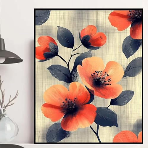 Blumen Diamond Painting 70x50cm, Pflanzen Diamond Painting Erwachsene Anfänger 5D DIY Runder Vollbohrer Diamanten Malerei Mosaik Bastelset Erwachsene für Zimmer Deko, Geschenke für Frauen -hjw2508I2 von HENJGWEG