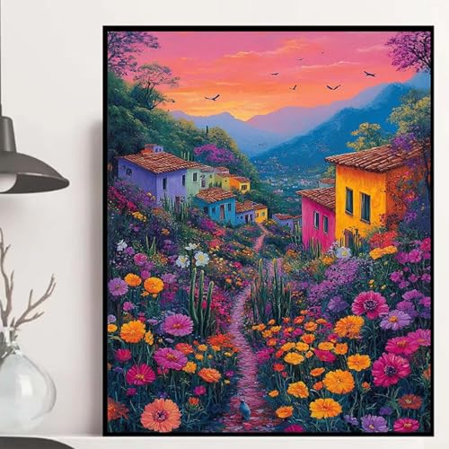 Blumen Diamond Painting 90x120cm, Häuser Diamond Painting Erwachsene Anfänger 5D DIY Runder Vollbohrer Diamanten Malerei Mosaik Bastelset Erwachsene für Zimmer Deko, Geschenke für Frauen -hjw2508G9 Blumen Diamond Painting 90x120cm, Häuser Diamond Painting Erwachsene Anfänger 5D DIY Runder Vollbohrer Diamanten Malerei Mosaik Bastelset Erwachsene für Zimmer Deko, Geschenke für Frauen -hjw2508G9 von HENJGWEG