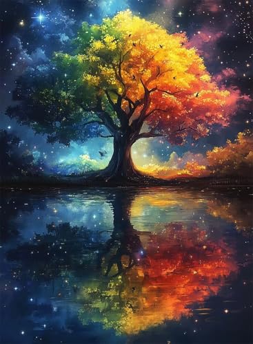 Diamond Painting Baum Diamond Painting Erwachsene, Crystal Art Sternenhimmel Muster Design 5D DIY Vollbohrer Diamanten Malerei Stickerei Kreuzstich Basteln für Deko Wohnzimmer 30x40cm -hjw2508YD Diamond Painting Baum Diamond Painting Erwachsene, Crystal Art Sternenhimmel Muster Design 5D DIY Vollbohrer Diamanten Malerei Stickerei Kreuzstich Basteln für Deko Wohnzimmer 30x40cm -hjw2508YD von HENJGWEG