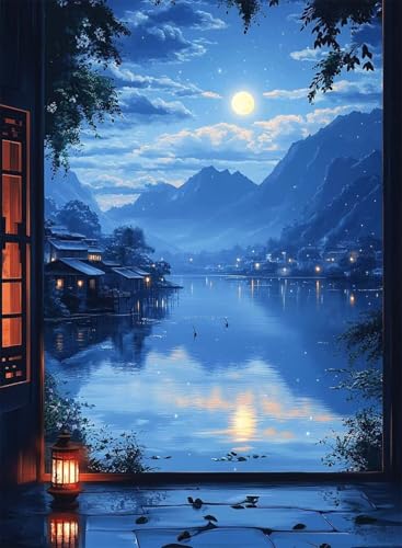 Diamond Painting Berg Diamond Painting Erwachsene, Crystal Art Meer Muster Design 5D DIY Runder Vollbohrer Diamanten Malerei Stickerei Kreuzstich Basteln für Deko Wohnzimmer 60x80 cm -hjw2508X4 Diamond Painting Berg Diamond Painting Erwachsene, Crystal Art Meer Muster Design 5D DIY Runder Vollbohrer Diamanten Malerei Stickerei Kreuzstich Basteln für Deko Wohnzimmer 60x80 cm -hjw2508X4 von HENJGWEG