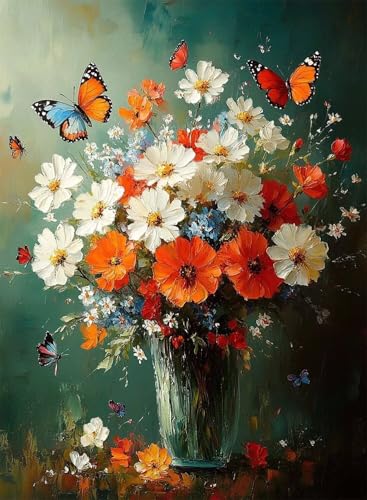 Diamond Painting Blumen Diamond Painting Erwachsene, Crystal Art Schmetterling Muster Design 5D DIY Vollbohrer Diamanten Malerei Stickerei Kreuzstich Basteln für Deko Wohnzimmer 50x40cm -hjw2508MR Diamond Painting Blumen Diamond Painting Erwachsene, Crystal Art Schmetterling Muster Design 5D DIY Vollbohrer Diamanten Malerei Stickerei Kreuzstich Basteln für Deko Wohnzimmer 50x40cm -hjw2508MR von HENJGWEG