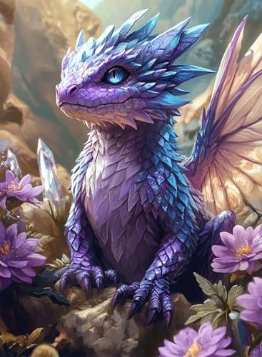 Diamond Painting Drachen Diamond Painting Erwachsene, Crystal Art Blumen Muster Design 5D DIY Runder Vollbohrer Diamanten Malerei Stickerei Kreuzstich Basteln für Deko Wohnzimmer 60×80cm -hjw25083K Diamond Painting Drachen Diamond Painting Erwachsene, Crystal Art Blumen Muster Design 5D DIY Runder Vollbohrer Diamanten Malerei Stickerei Kreuzstich Basteln für Deko Wohnzimmer 60×80cm -hjw25083K von HENJGWEG