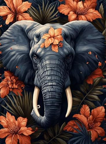 Diamond Painting Elefant Diamond Painting Erwachsene, Crystal Art Blumen Muster Design 5D DIY Runder Vollbohrer Diamanten Malerei Stickerei Kreuzstich Basteln für Deko Wohnzimmer 135x100cm -hjw2508GA Diamond Painting Elefant Diamond Painting Erwachsene, Crystal Art Blumen Muster Design 5D DIY Runder Vollbohrer Diamanten Malerei Stickerei Kreuzstich Basteln für Deko Wohnzimmer 135x100cm -hjw2508GA von HENJGWEG