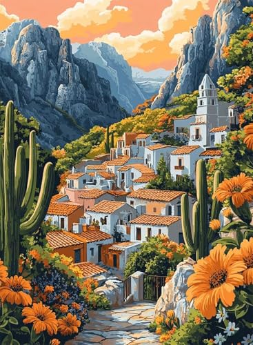 Diamond Painting Häuser Diamond Painting Erwachsene, Crystal Art Kaktus Muster Design 5D DIY Runder Vollbohrer Diamanten Malerei Stickerei Kreuzstich Basteln für Deko Wohnzimmer 30x40cm -hjw2508AB Diamond Painting Häuser Diamond Painting Erwachsene, Crystal Art Kaktus Muster Design 5D DIY Runder Vollbohrer Diamanten Malerei Stickerei Kreuzstich Basteln für Deko Wohnzimmer 30x40cm -hjw2508AB von HENJGWEG