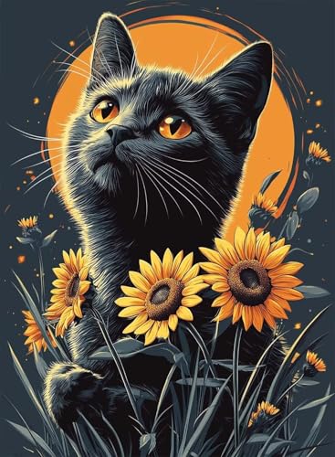 Diamond Painting Katze Diamond Painting Erwachsene, Crystal Art Sonnenblumen Muster Design 5D DIY Vollbohrer Diamanten Malerei Stickerei Kreuzstich Basteln für Deko Wohnzimmer 50x70 cm -hjw2508JQ Diamond Painting Katze Diamond Painting Erwachsene, Crystal Art Sonnenblumen Muster Design 5D DIY Vollbohrer Diamanten Malerei Stickerei Kreuzstich Basteln für Deko Wohnzimmer 50x70 cm -hjw2508JQ von HENJGWEG