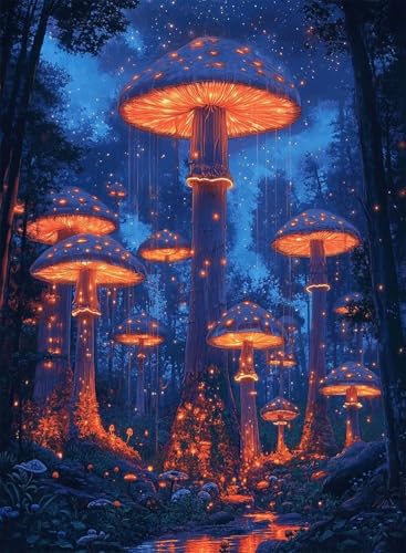 Diamond Painting Pilz Diamond Painting Erwachsene, Crystal Art Verträumt Muster Design 5D DIY Runder Vollbohrer Diamanten Malerei Stickerei Kreuzstich Basteln für Deko Wohnzimmer 100×135cm -hjw2508JG Diamond Painting Pilz Diamond Painting Erwachsene, Crystal Art Verträumt Muster Design 5D DIY Runder Vollbohrer Diamanten Malerei Stickerei Kreuzstich Basteln für Deko Wohnzimmer 100×135cm -hjw2508JG von HENJGWEG