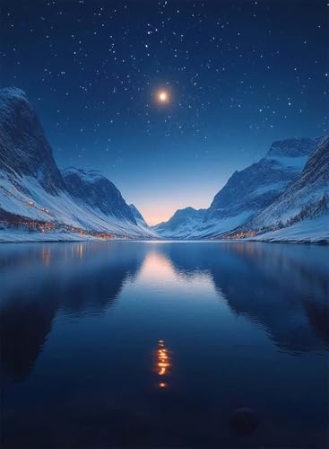 Diamond Painting Sternenhimmel Diamond Painting Erwachsene, Crystal Art Berg Muster Design 5D DIY Vollbohrer Diamanten Malerei Stickerei Kreuzstich Basteln für Deko Wohnzimmer 40x50cm -hjw2508EQ von HENJGWEG