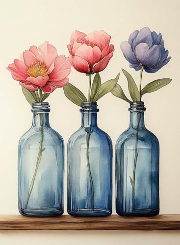 Diamond Painting Vase Diamond Painting Erwachsene, Crystal Art Blumen Muster Design 5D DIY Runder Vollbohrer Diamanten Malerei Stickerei Kreuzstich Basteln für Deko Wohnzimmer 80x60cm -hjw25085F Diamond Painting Vase Diamond Painting Erwachsene, Crystal Art Blumen Muster Design 5D DIY Runder Vollbohrer Diamanten Malerei Stickerei Kreuzstich Basteln für Deko Wohnzimmer 80x60cm -hjw25085F von HENJGWEG