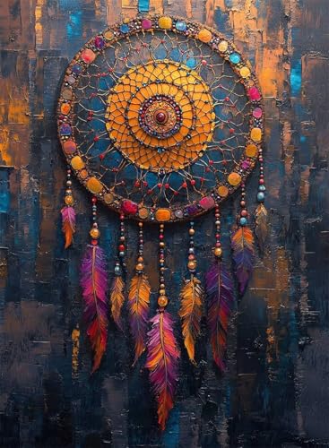 Diamond Painting Verträumtfänger Diamond Painting Erwachsene, Crystal Art Verträumt Muster Design Vollbohrer Diamanten Malerei Stickerei Kreuzstich Basteln für Deko Wohnzimmer 60x80cm -hjw2508SA von HENJGWEG