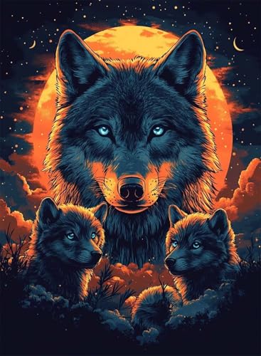 Diamond Painting Wolf Diamond Painting Erwachsene, Crystal Art Tier Muster Design 5D DIY Runder Vollbohrer Diamanten Malerei Stickerei Kreuzstich Basteln für Deko Wohnzimmer 70x50cm -hjw2508099V3 Diamond Painting Wolf Diamond Painting Erwachsene, Crystal Art Tier Muster Design 5D DIY Runder Vollbohrer Diamanten Malerei Stickerei Kreuzstich Basteln für Deko Wohnzimmer 70x50cm -hjw2508099V3 von HENJGWEG