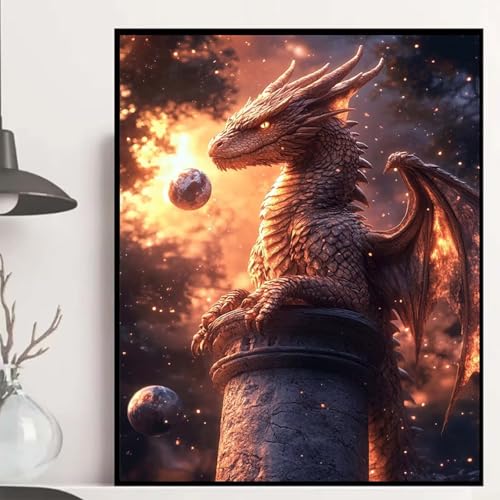 Drachen Diamond Painting 120x90cm, Tier Diamond Painting Erwachsene Anfänger 5D DIY Runder Vollbohrer Diamanten Malerei Mosaik Bastelset Erwachsene für Zimmer Deko, Geschenke für Frauen -hjw2508A0 Drachen Diamond Painting 120x90cm, Tier Diamond Painting Erwachsene Anfänger 5D DIY Runder Vollbohrer Diamanten Malerei Mosaik Bastelset Erwachsene für Zimmer Deko, Geschenke für Frauen -hjw2508A0 von HENJGWEG