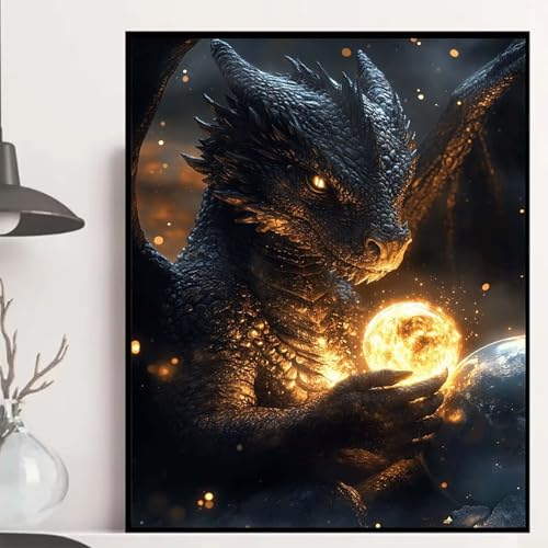 Drachen Diamond Painting 90×120cm, Tier Diamond Painting Erwachsene Anfänger 5D DIY Runder Vollbohrer Diamanten Malerei Mosaik Bastelset Erwachsene für Zimmer Deko, Geschenke für Frauen -hjw2508FX Drachen Diamond Painting 90×120cm, Tier Diamond Painting Erwachsene Anfänger 5D DIY Runder Vollbohrer Diamanten Malerei Mosaik Bastelset Erwachsene für Zimmer Deko, Geschenke für Frauen -hjw2508FX von HENJGWEG