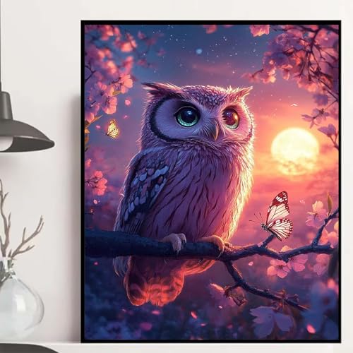 Eule Diamond Painting 50x40cm, Blumen Diamond Painting Erwachsene Anfänger 5D DIY Runder Vollbohrer Diamanten Malerei Mosaik Bastelset Erwachsene für Zimmer Deko, Geschenke für Frauen -hjw2508GQ Eule Diamond Painting 50x40cm, Blumen Diamond Painting Erwachsene Anfänger 5D DIY Runder Vollbohrer Diamanten Malerei Mosaik Bastelset Erwachsene für Zimmer Deko, Geschenke für Frauen -hjw2508GQ von HENJGWEG
