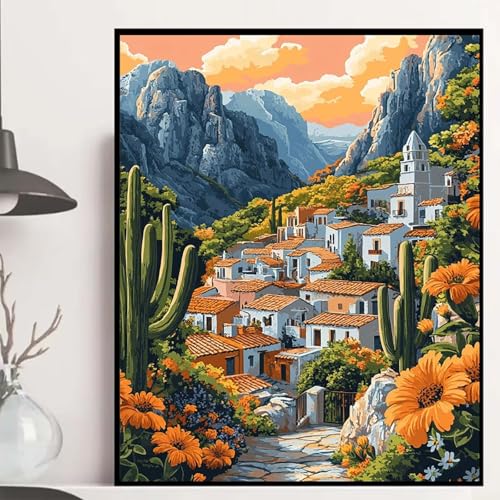 Häuser Diamond Painting 40x50cm, Kaktus Diamond Painting Erwachsene Anfänger 5D DIY Runder Vollbohrer Diamanten Malerei Mosaik Bastelset Erwachsene für Zimmer Deko, Geschenke für Frauen -hjw2508L9 Häuser Diamond Painting 40x50cm, Kaktus Diamond Painting Erwachsene Anfänger 5D DIY Runder Vollbohrer Diamanten Malerei Mosaik Bastelset Erwachsene für Zimmer Deko, Geschenke für Frauen -hjw2508L9 von HENJGWEG