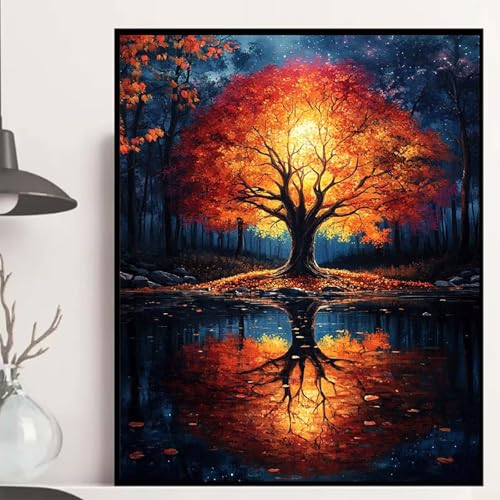 Herbst Diamond Painting 30×40cm, Baum Diamond Painting Erwachsene Anfänger 5D DIY Runder Vollbohrer Diamanten Malerei Mosaik Bastelset Erwachsene für Zimmer Deko, Geschenke für Frauen -hjw2508QG Herbst Diamond Painting 30×40cm, Baum Diamond Painting Erwachsene Anfänger 5D DIY Runder Vollbohrer Diamanten Malerei Mosaik Bastelset Erwachsene für Zimmer Deko, Geschenke für Frauen -hjw2508QG von HENJGWEG