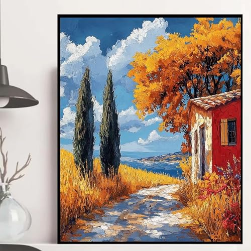 Herbst Diamond Painting 40x30cm, Häuser Diamond Painting Erwachsene Anfänger 5D DIY Runder Vollbohrer Diamanten Malerei Mosaik Bastelset Erwachsene für Zimmer Deko, Geschenke für Frauen -hjw2508VC Herbst Diamond Painting 40x30cm, Häuser Diamond Painting Erwachsene Anfänger 5D DIY Runder Vollbohrer Diamanten Malerei Mosaik Bastelset Erwachsene für Zimmer Deko, Geschenke für Frauen -hjw2508VC von HENJGWEG