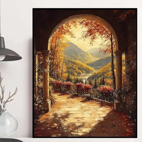 Herbst Diamond Painting 60x80 cm, Landschaft Diamond Painting Erwachsene Anfänger 5D DIY Runder Vollbohrer Diamanten Malerei Mosaik Bastelset Erwachsene für Zimmer Deko, Geschenke -hjw2508T06DY Herbst Diamond Painting 60x80 cm, Landschaft Diamond Painting Erwachsene Anfänger 5D DIY Runder Vollbohrer Diamanten Malerei Mosaik Bastelset Erwachsene für Zimmer Deko, Geschenke -hjw2508T06DY von HENJGWEG